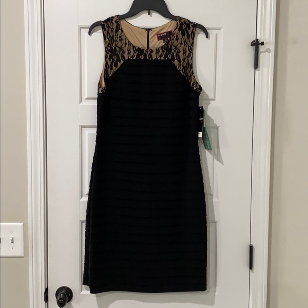 Little black dress with lace top